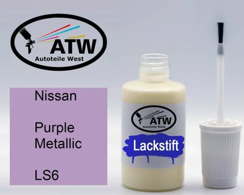 Nissan, Purple Metallic, LS6: 20ml Lackstift, von ATW Autoteile West.